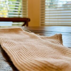 Zara Baby Rib Knit Jogger; Light Beige